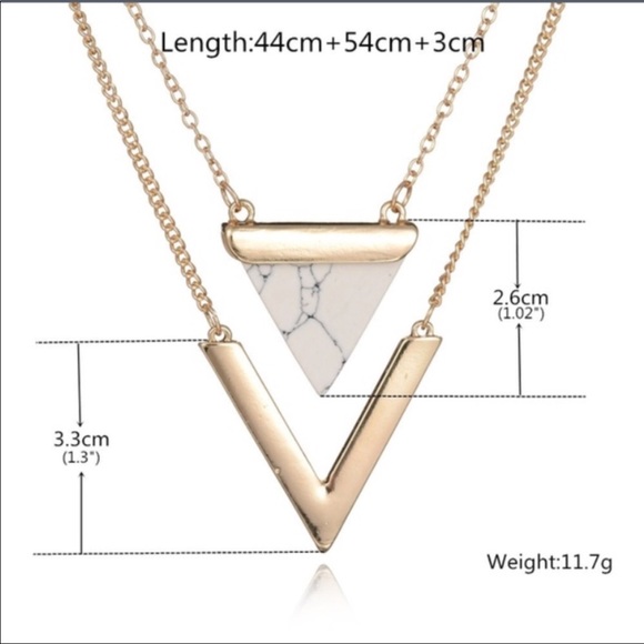 ✨Marble Triangle Layered Necklace✨ - Picture 3 of 4